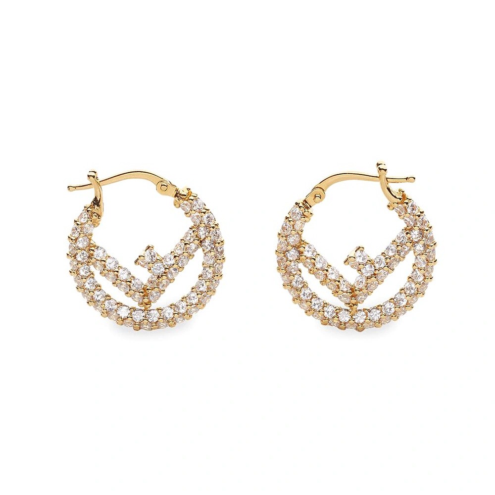 BÔNG TAI Fendi Women Hoop Earrings with F is Fendi Motif