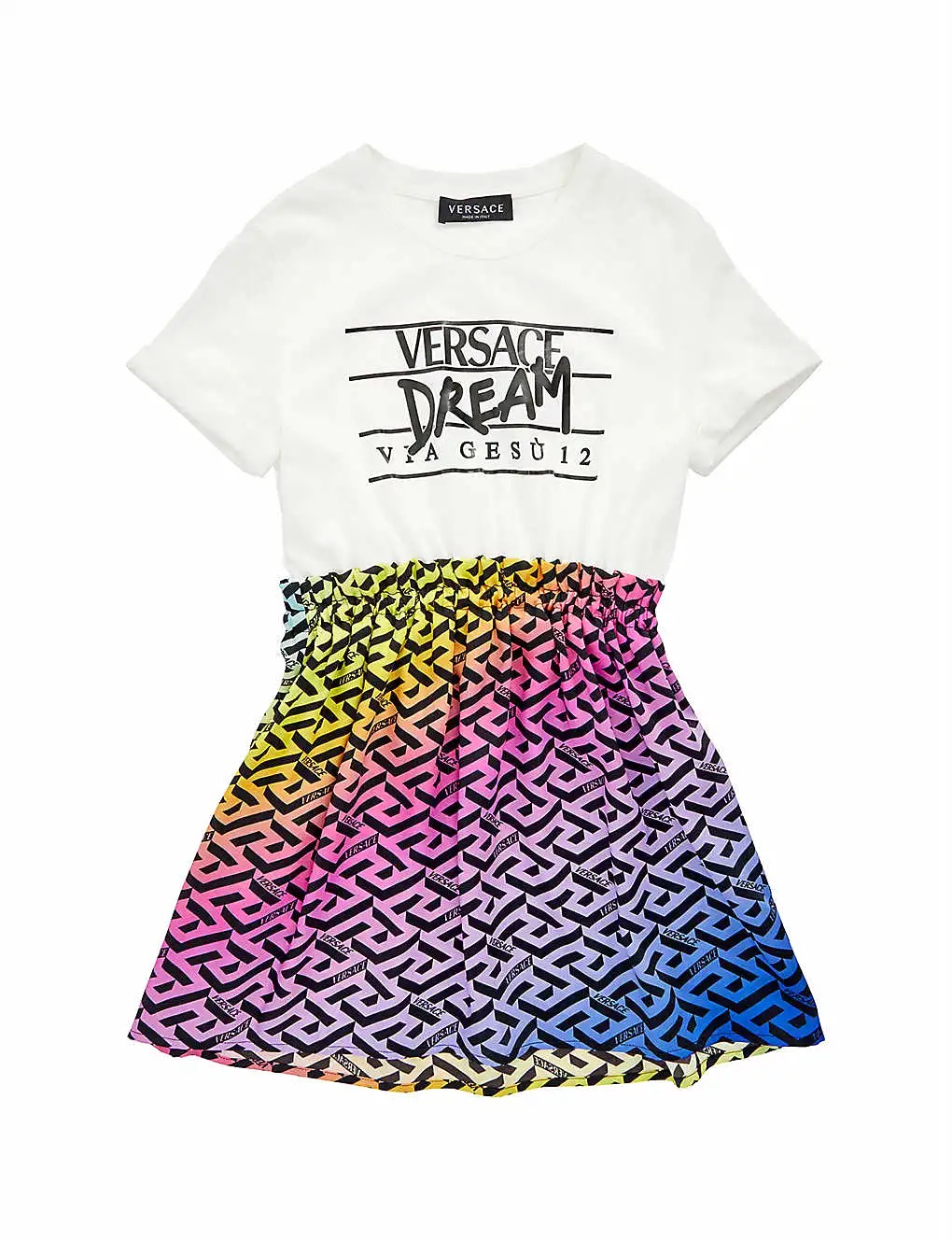 ÁO VERSACE Barocco logo-print cotton-jersey dress 4-14 years