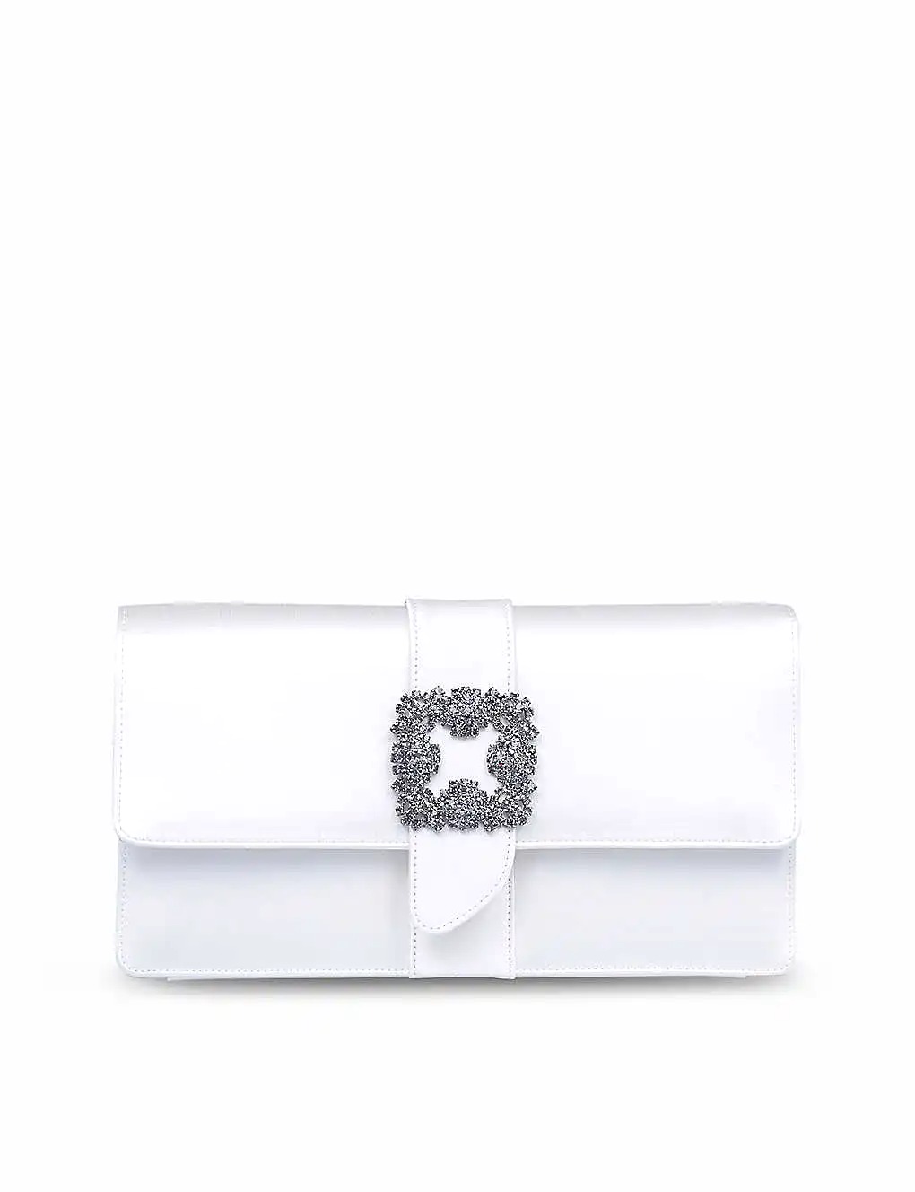 TÚI MANOLO BLAHNIK Capri crystal-embellished satin clutch