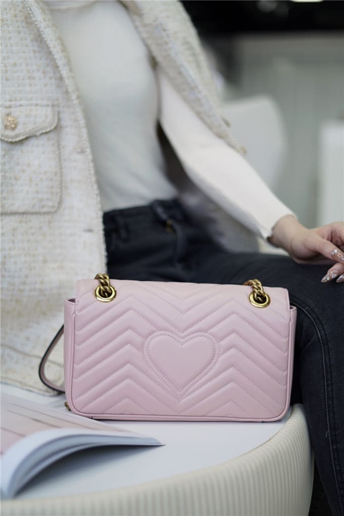TÚI Gucci Marmont small matelasse shoulder bag pink Top Quality