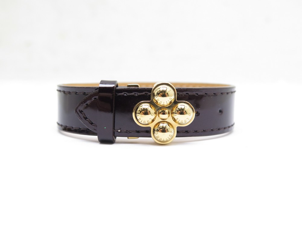LOUIS VUITTON BRACELETS bloom it patent monogram leather amarante