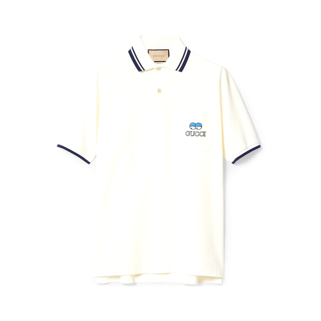 ÁO GUCCI LOGO POLO SHIRT WHITE