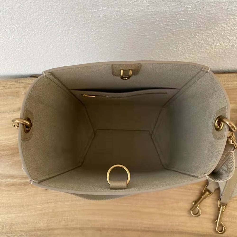 TÚI Celine Women Sangle Small Bucket Bag in Soft Grained Calfskin-Beige