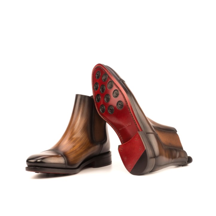 HENDERSON SHOES PERSONALIZATION BALDINI Brown Patina Chelsea Boots HANDCRAFTED SHOES