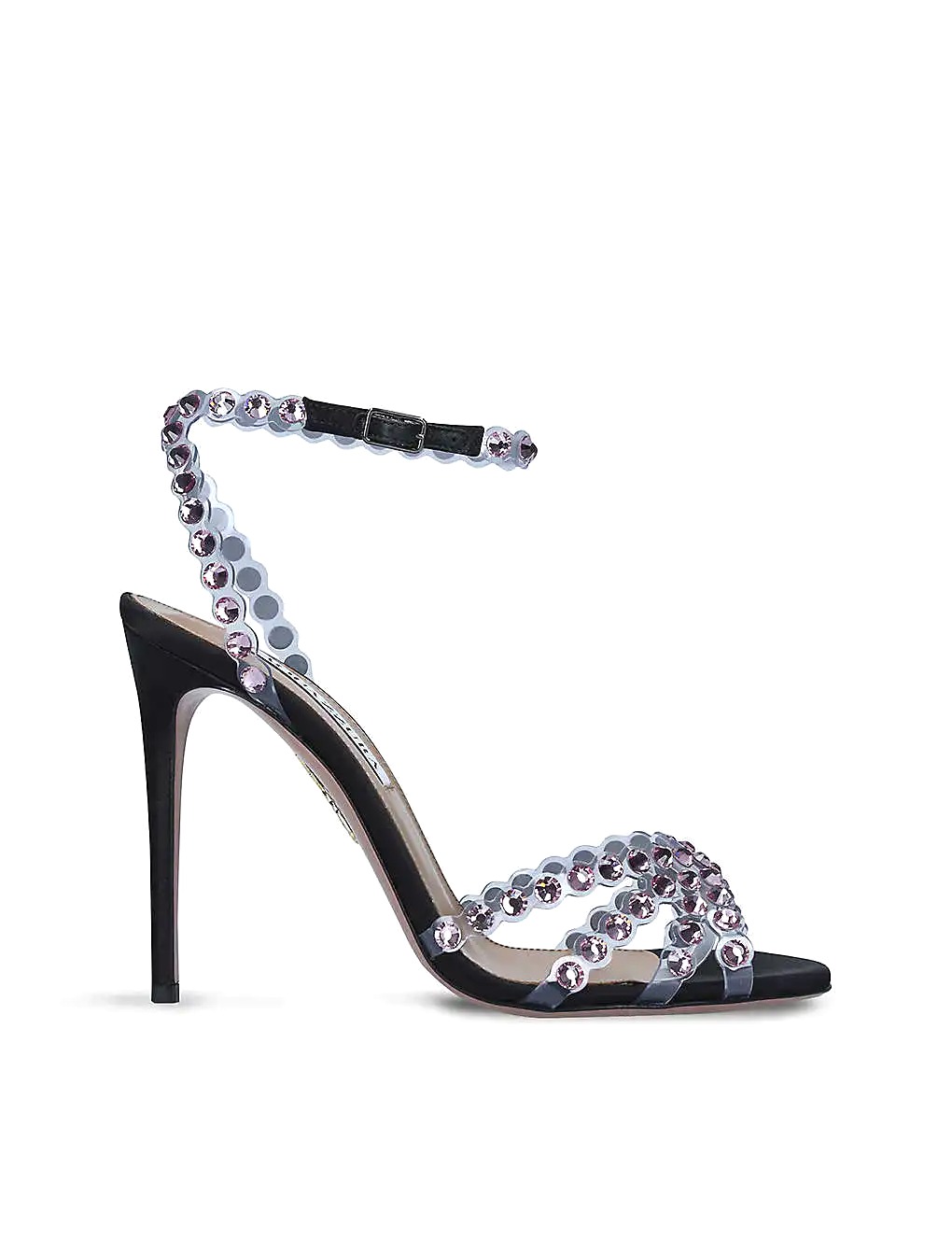 GIÀY AQUAZZURA Tequila crystal-embellished leather heeled sandals