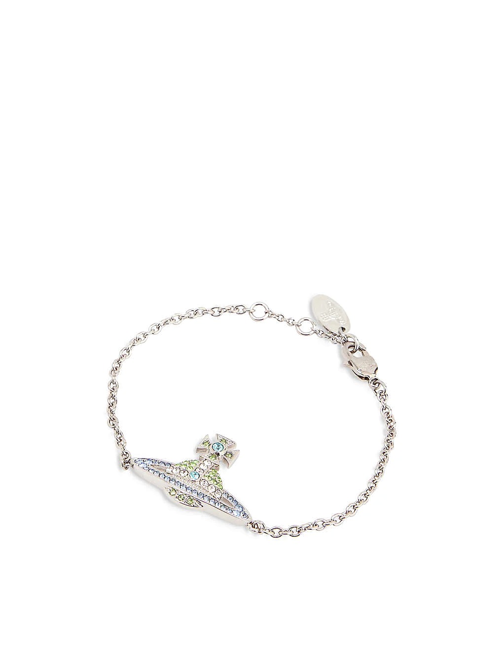 L C TAY VIVIENNE WESTWOOD JEWELLERY Kika silver toned brass and crystal bracelet