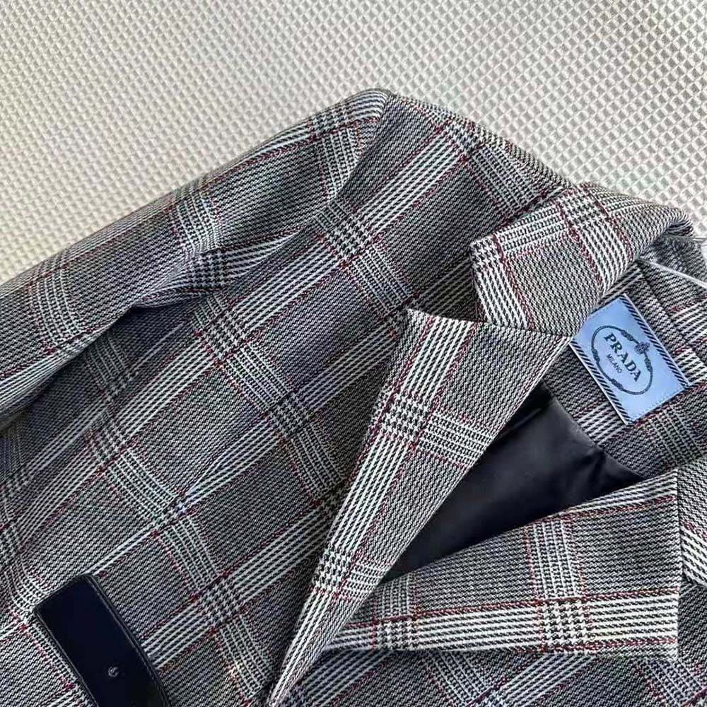 ÁO Prada Women Single-breasted Prince of Wales Jacket