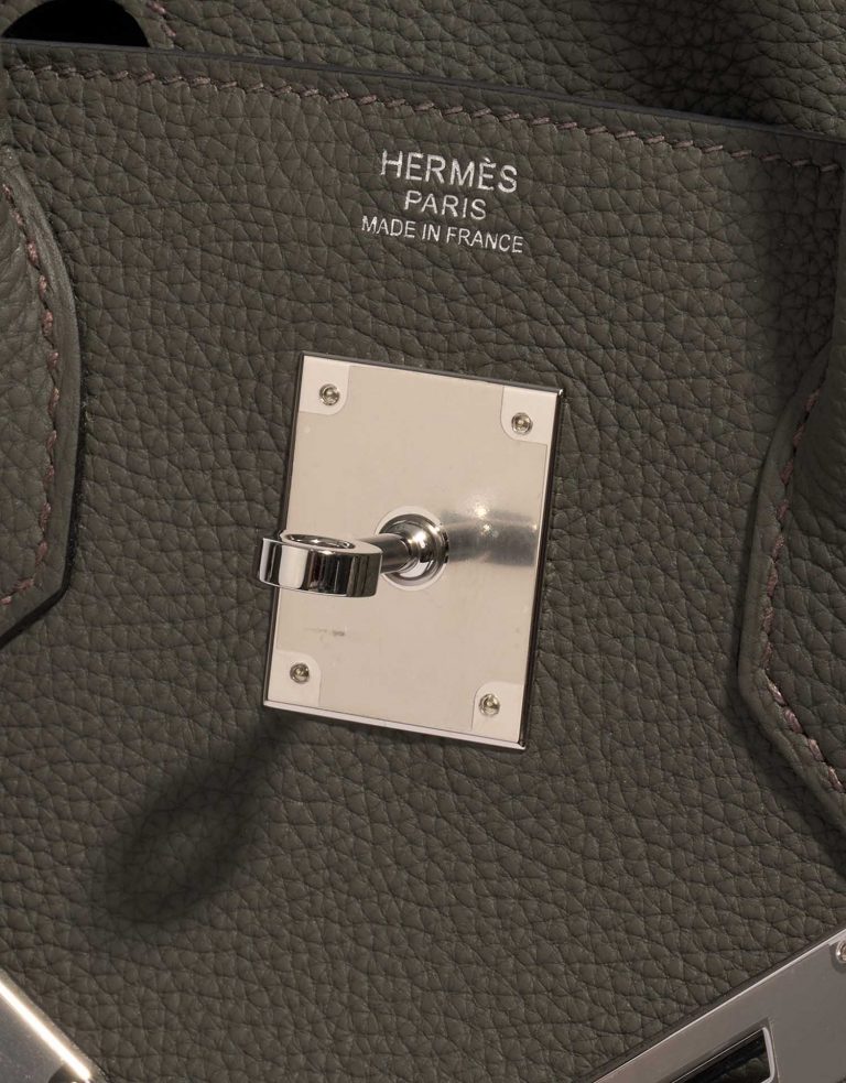 TÚI Hermès Birkin 30 Togo Vert de Gris Silver Buckle khóa trắng