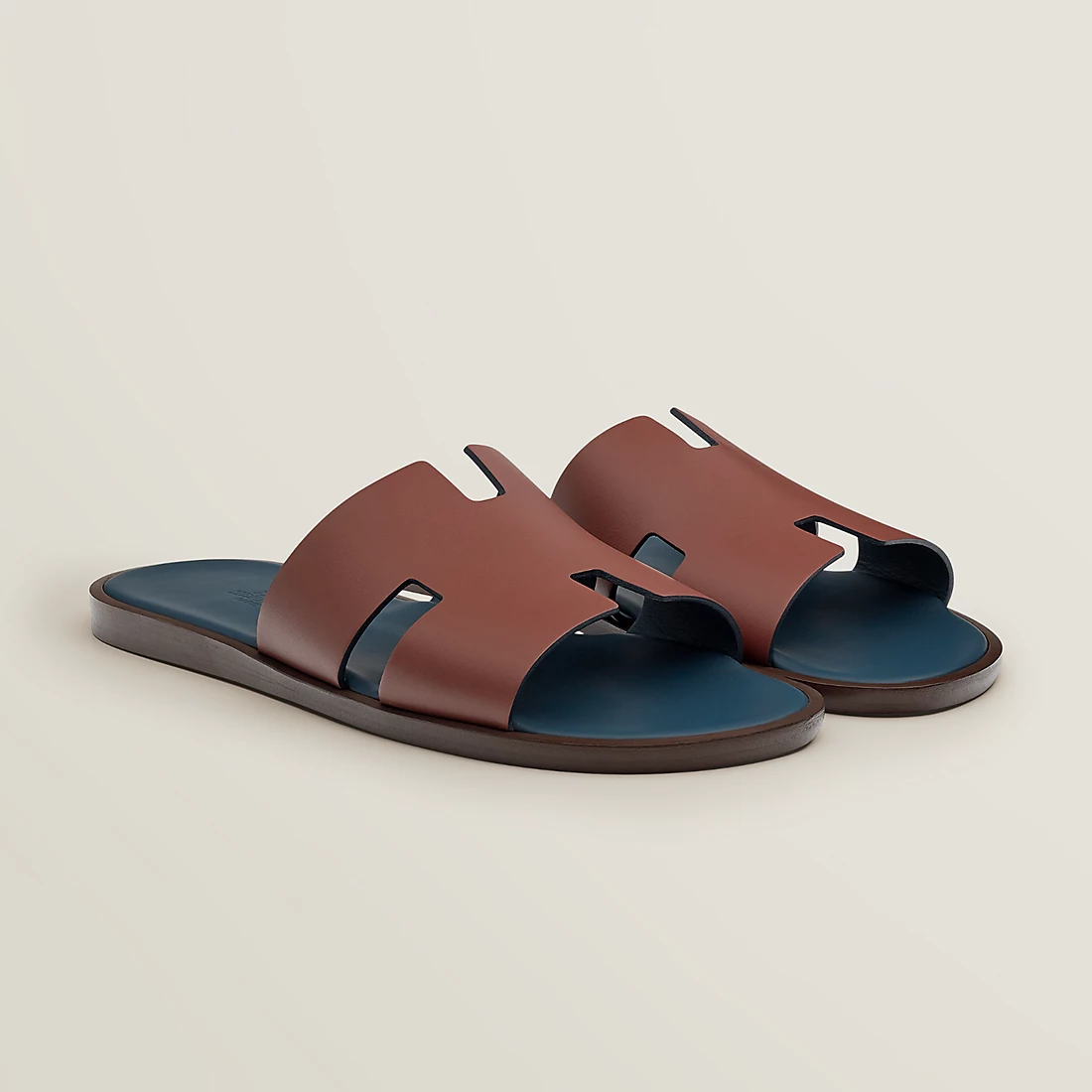 DÉP HERMES IZMIR EPSOM LEATHER BORDEAUX BLUE AAA
