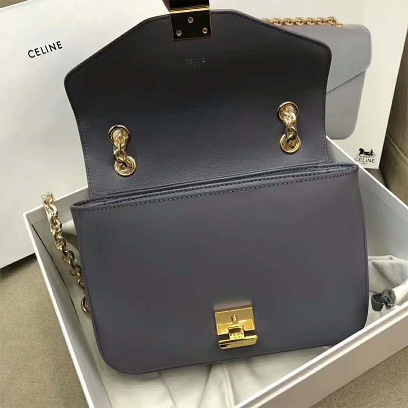 TÚI Celine Women Medium C Bag in Shiny Calfskin-Silver