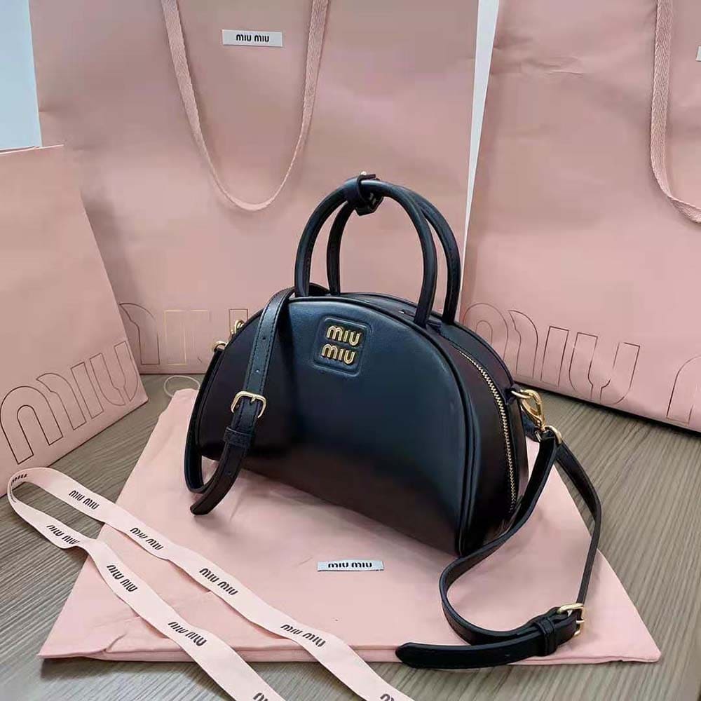 TÚI Miu Miu Women Medium Leather Top-handle Bag-Black