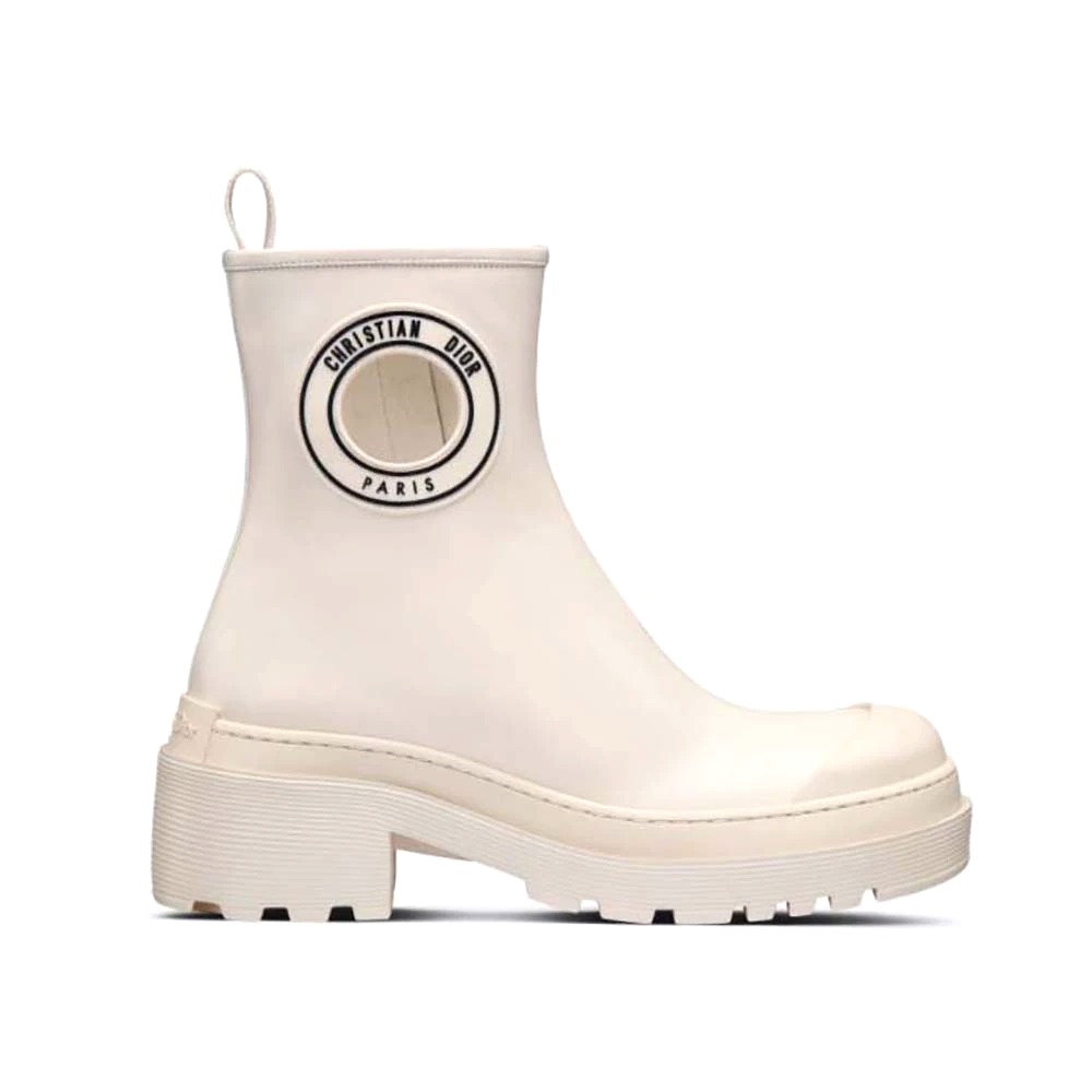 Giày Dior Women Symbol Ankle Boot White Supple Calfskin