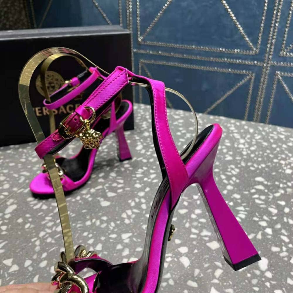 GIÀY Versace Women Medusa Chain High Heel Sandals-Rose