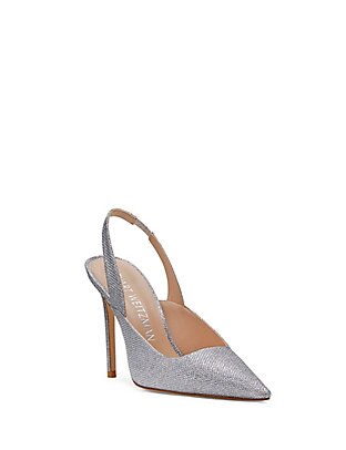 GIÀY STUART WEITZMAN AVA SLINGBACK SILVER PUMP