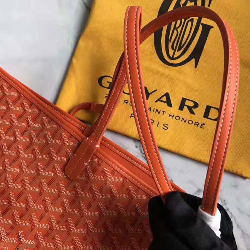 TÚI Goyard Women Sac Saint Louis GM in Goyardine Canvas & Chevroches Calfskin-Orange