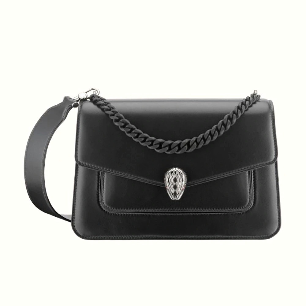 TÚI Bvlgari Women Serpenti Forever Crossbody Bag in Nappa Leather-Black