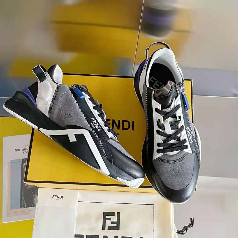 GIÀY FENDI Men Flow Suede Low-Tops-Navy