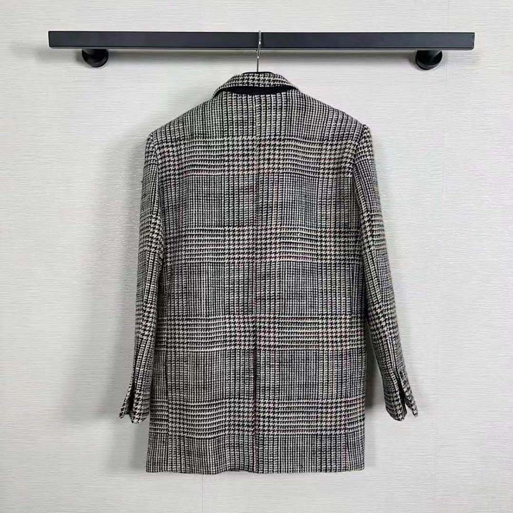 ÁO Celine Men Short Jacket in Prince of Wales Flannel
