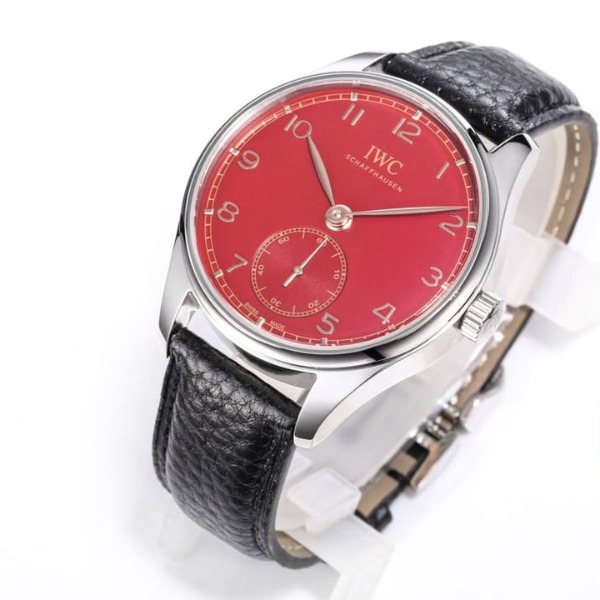 Đồng hồ IWC Stainless Steel Portugieser Automatic mặt số màu đỏ