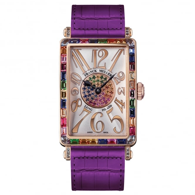 FRANCK MULLER LONG ISLAND ROSE GOLD MIXED BAGUETTE STONES