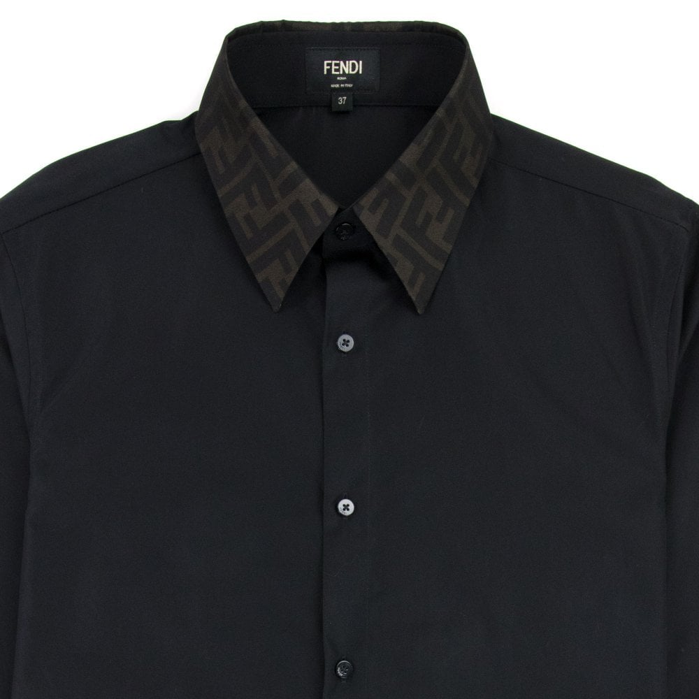 ÁO FENDI FF Collor Logo L/S Shirt