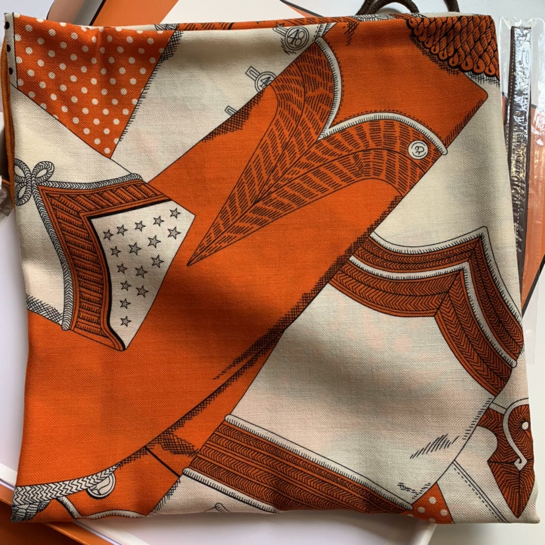KHĂN HERMES H Family cashmere scarf