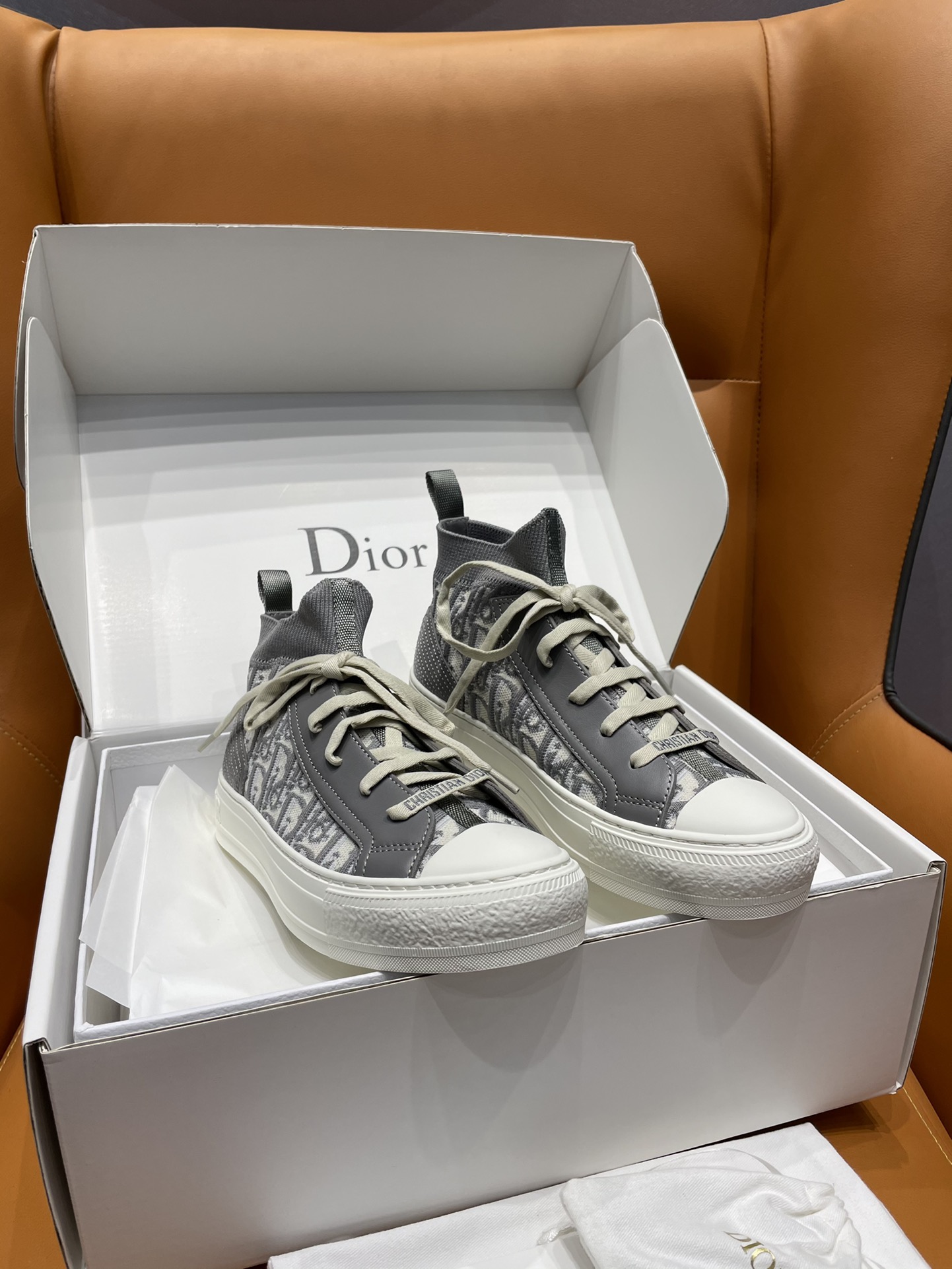GIÀY Christian Dior Walk'N 23 Oblique High Top Grey