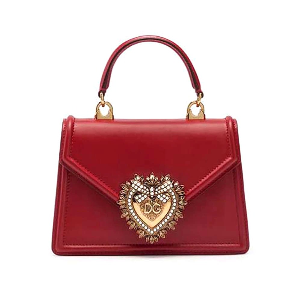 TÚI Dolce Gabbana D&G Women Small Smooth Calfskin Devotion Bag-Maroon