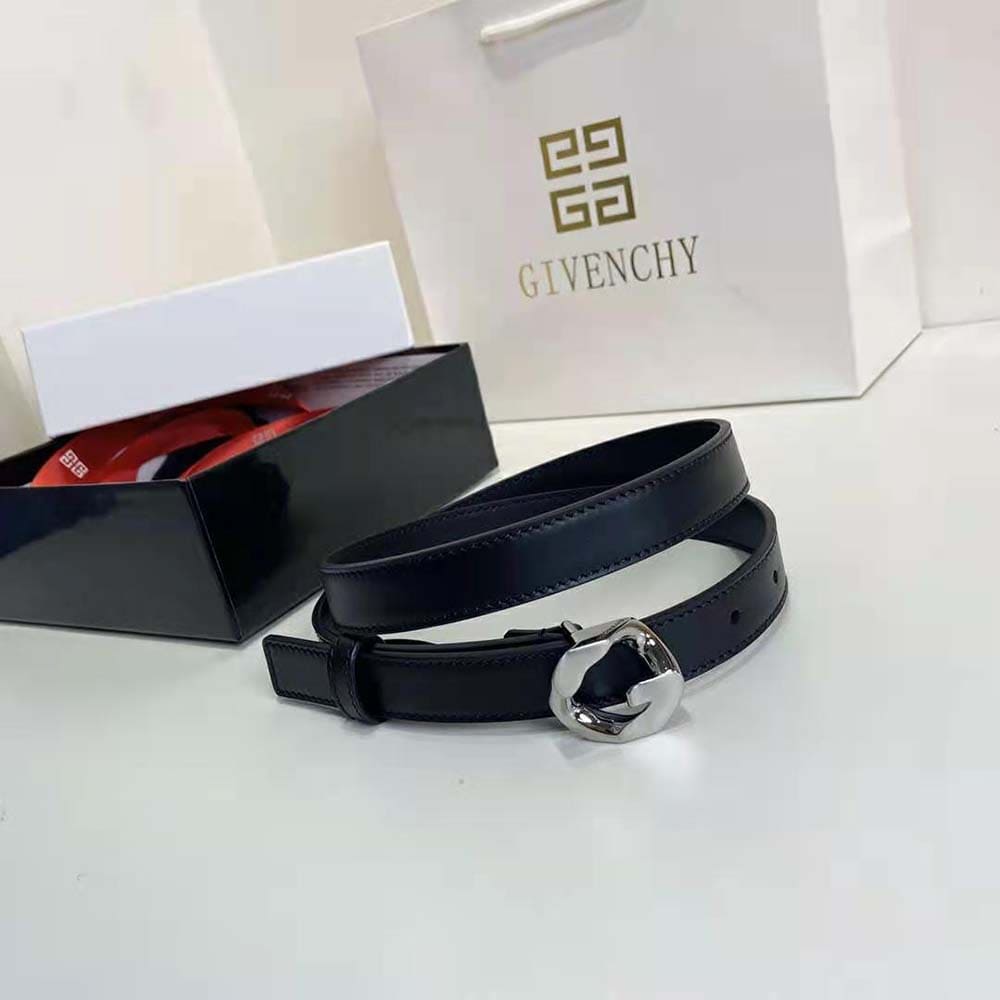 DÂY LƯNG Givenchy Women G Chain Buckle Thin Reversible Belt in Smooth Leather-Silver