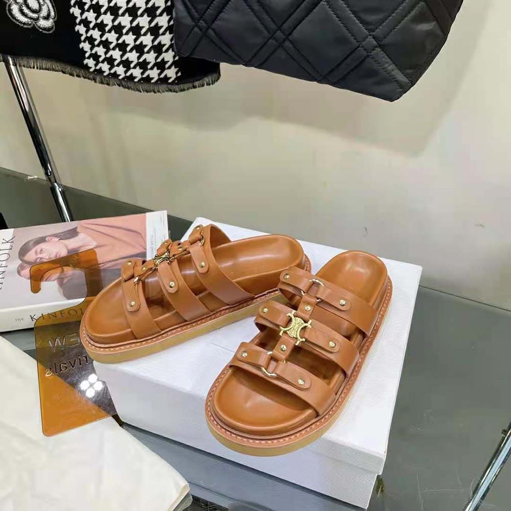 DÉP Celine Women Slides Tippi in Calfskin Vegetal Tanning