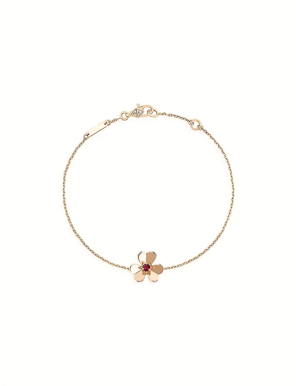 Lắc tay VAN CLEEF & ARPELS Frivole mini 18ct rose-gold and 0.07ct round-cut ruby bracelet 18K GOLD