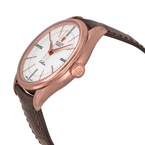 ĐỒNG HỒ ROLEX Cellini Automatic White Lacquer Dial Brown (Tobacco) Leather Watch