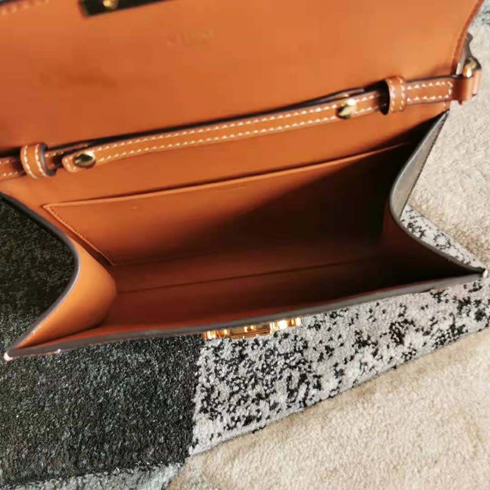 TÚI Celine Women Strap Bag Triomphe in Triomphe Canvas and Calfskin