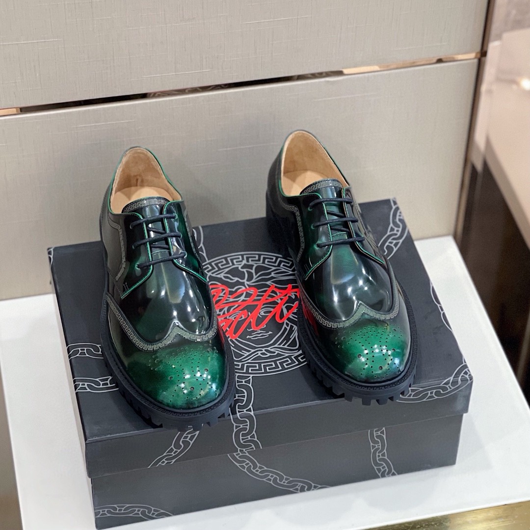 GIÀY VERSACE LEATHER BROGUES SHOES AAA