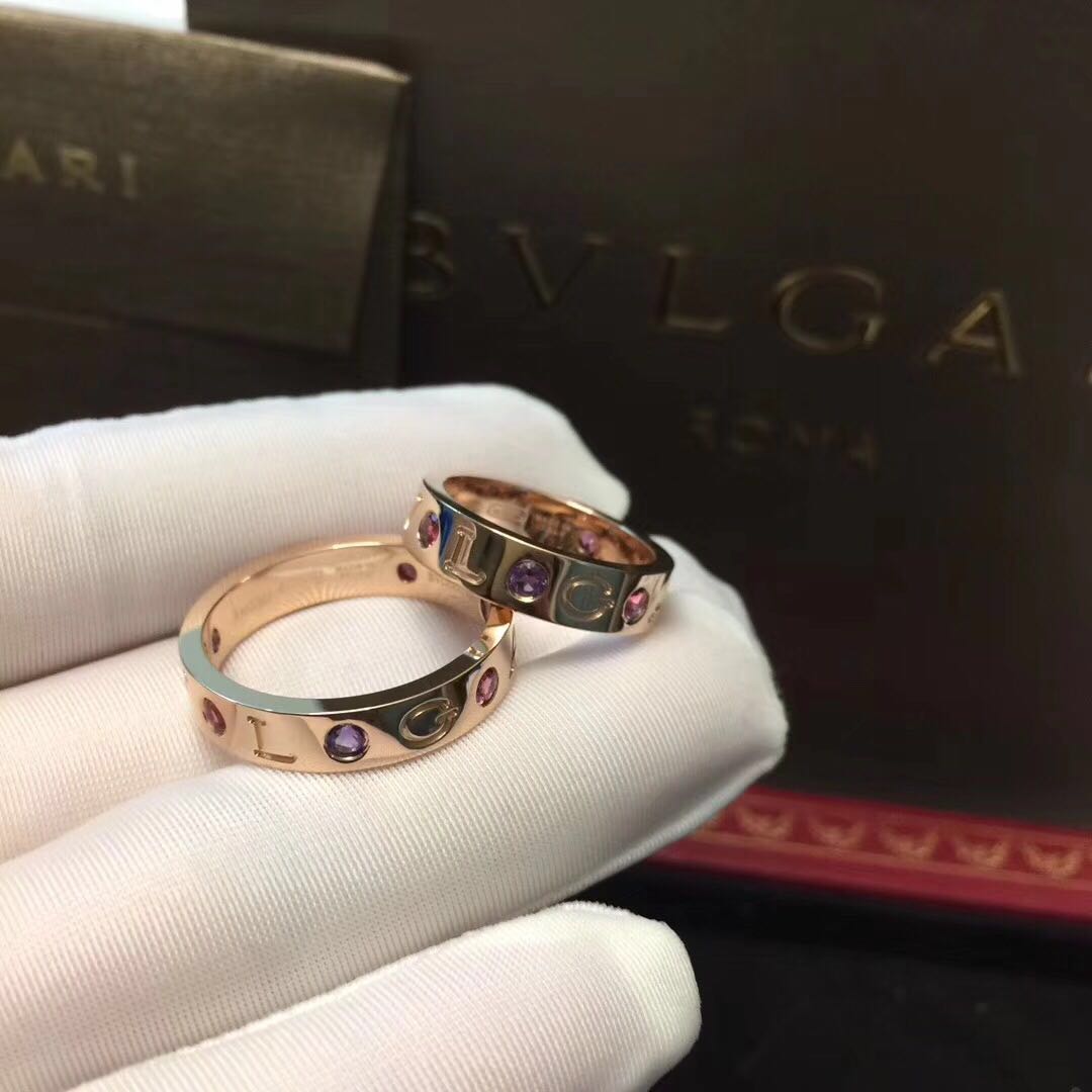 NHẪN BVLGARI 18K amethysts and pink tourmalines