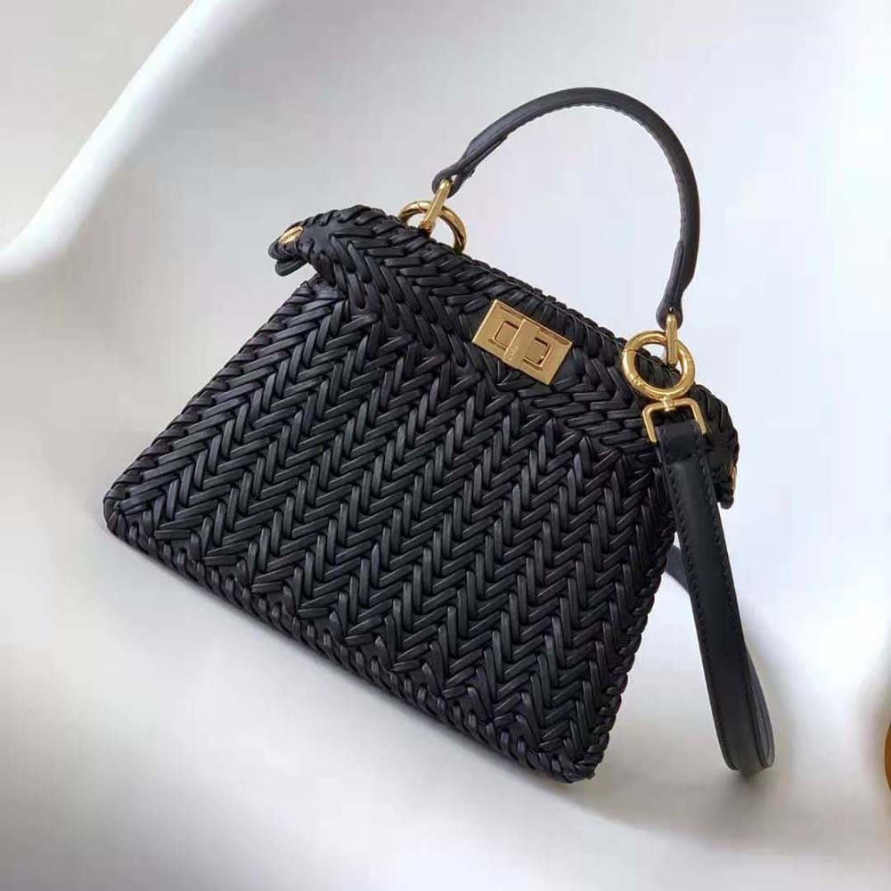 TÚI Fendi Women Peekaboo ISeeU Petite Black Padded Calfskin Leather Bag