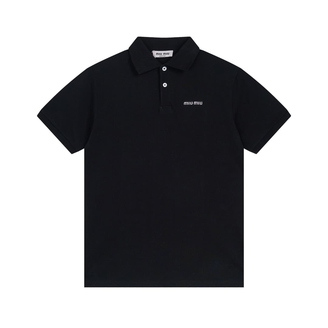 ÁO MIU MIU POLO SHIRT MÀU ĐEN UNISEX