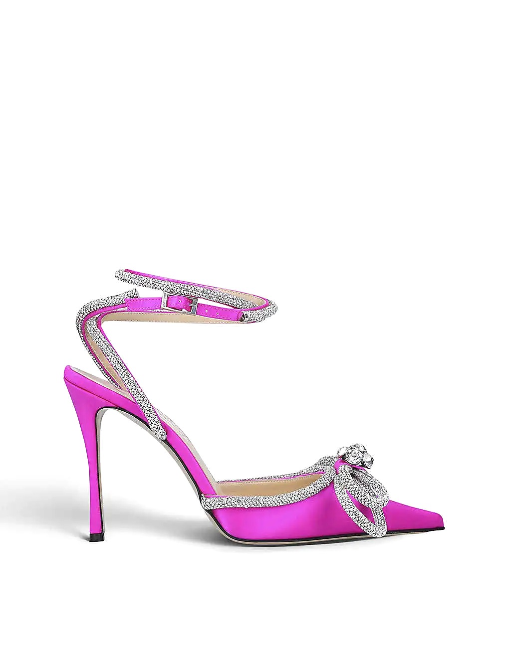 GIÀY MACH & MACH Double Bow crystal-embellished satin heeled sandals