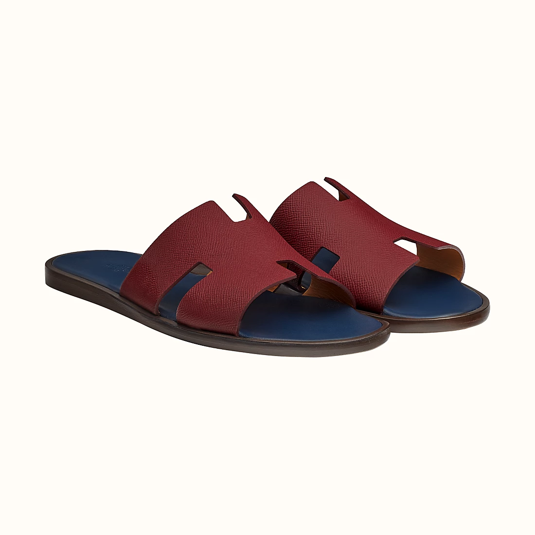 DÉP HERMES IZMIR EPSOM LEATHER ROUGE BLUE AAA