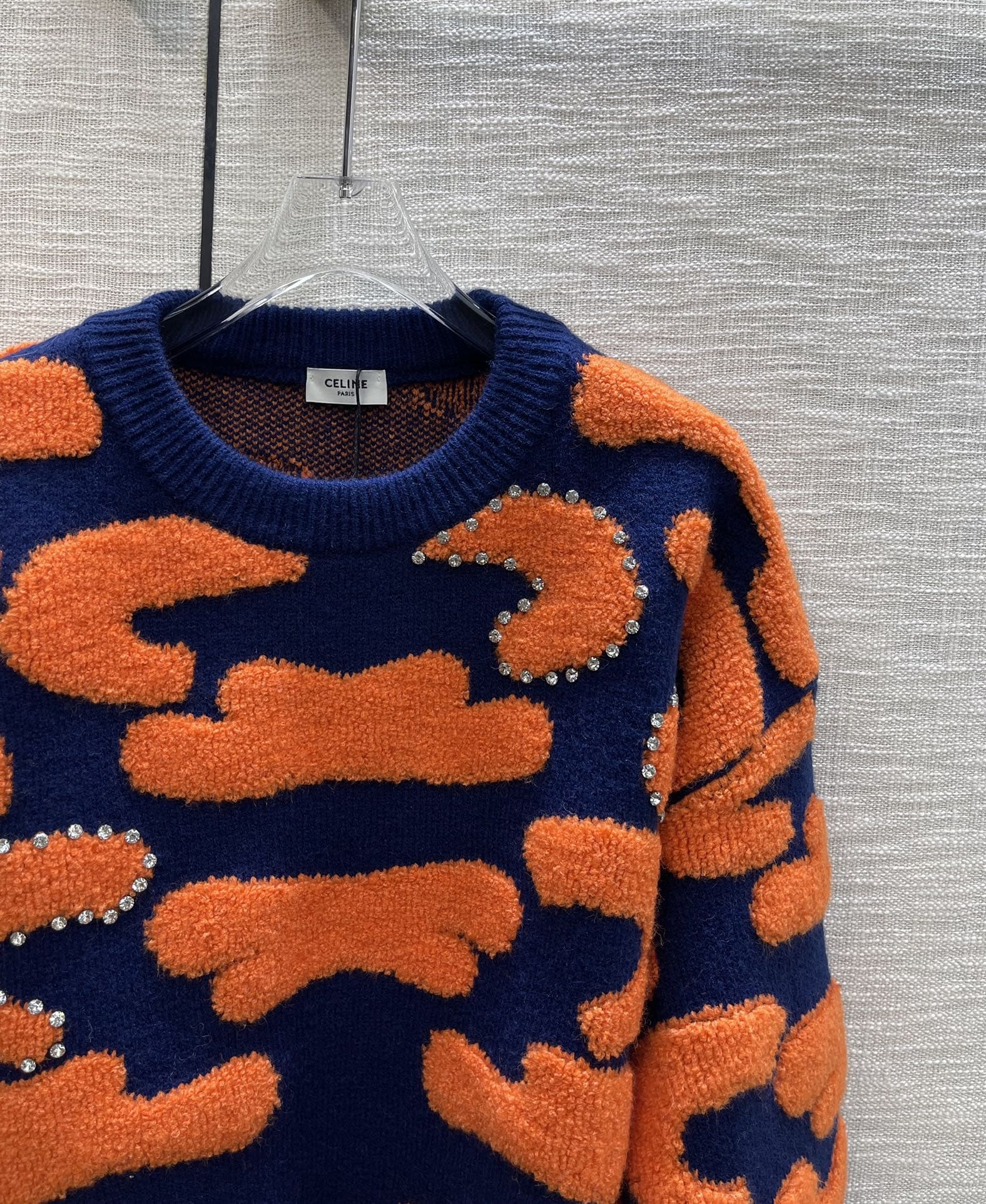 ÁO CELINE Round-Neck Tiger Print Sweater
