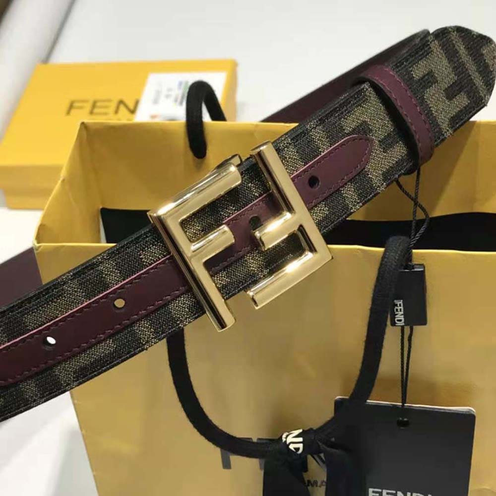 DÂY LƯNG Fendi Women Dove FF Jacquard Fabric Belt