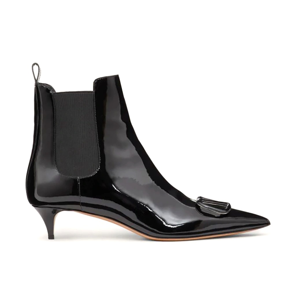 Giày Valentino Women Vlogo Signature Patent Leather Ankle Boot 40mm / 1.6 in