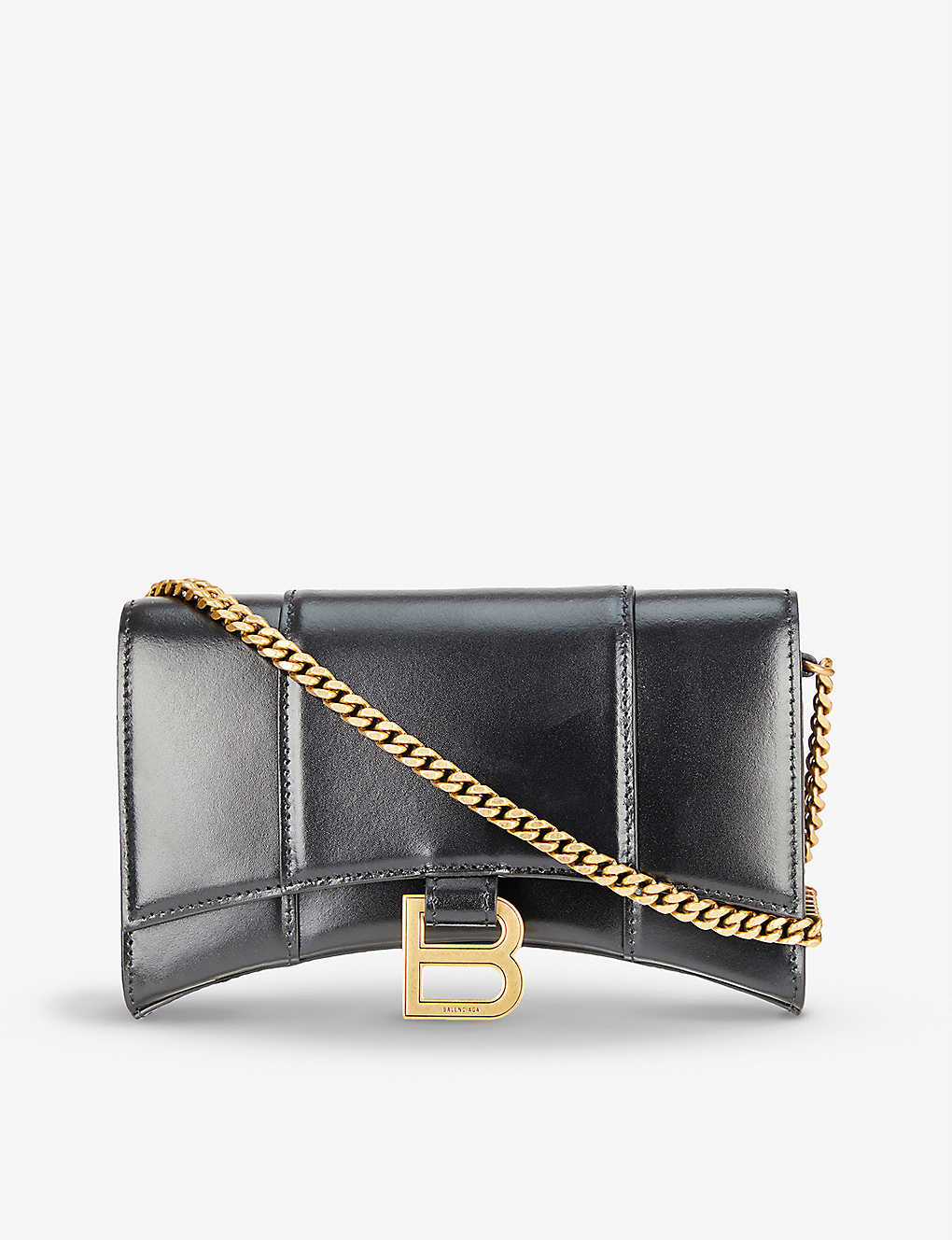 TÚI BALENCIAGA Hourglass leather wallet-on-chain