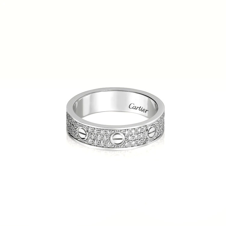 Nhẫn Cartier Love Ring White Gold 18K Diamond - Paved Nhẫn Cartier Love Ring White Gold 18K Diamond - Paved