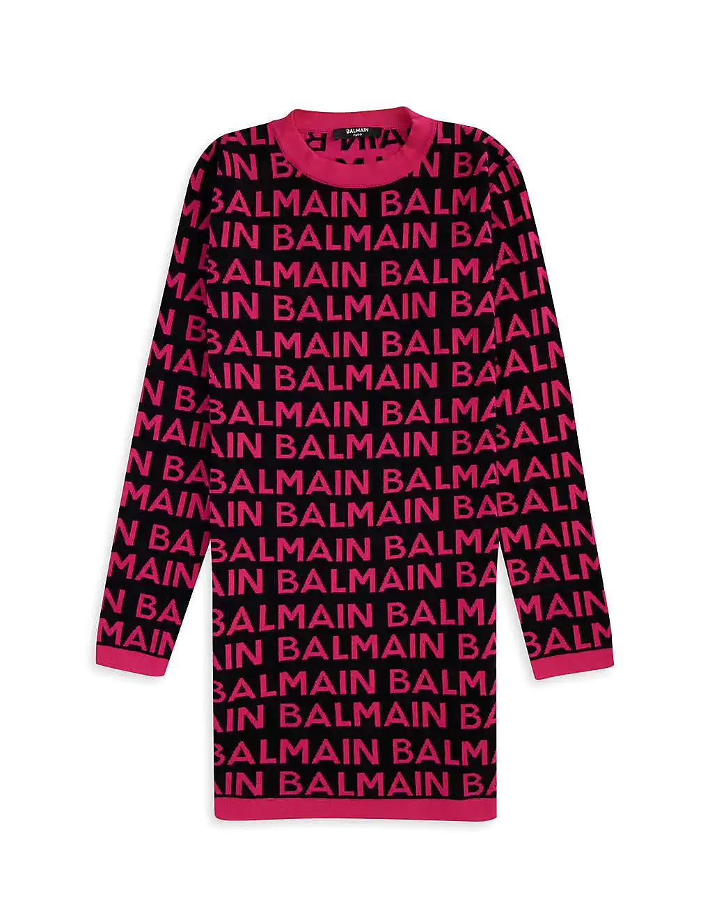 ÁO BALMAIN Logo-print cotton-knit midi dress 12-14 years