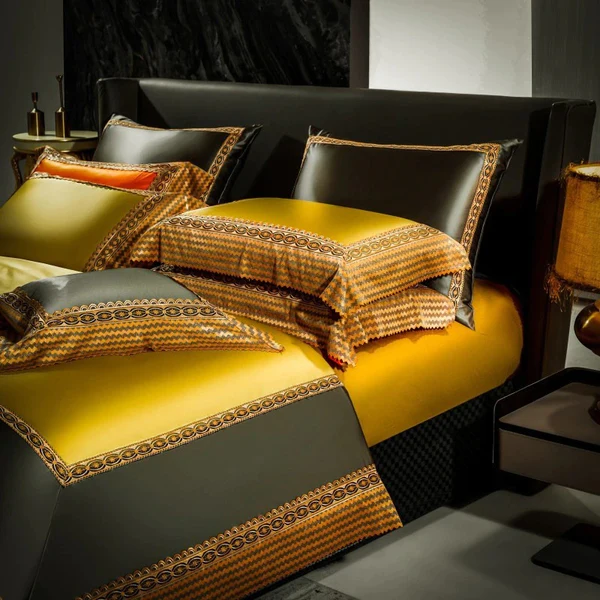 BỘ CHĂN GA GỐI Onda Golden Egyptian Cotton Embroidered Duvet Cover Set