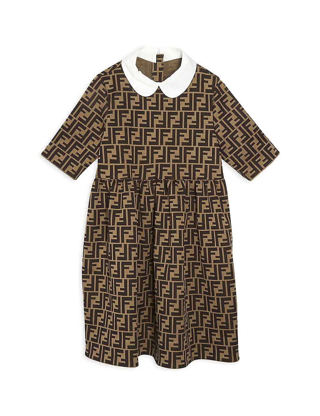 ÁO FENDI FF logo Peter Pan jersey dress 8-14 years