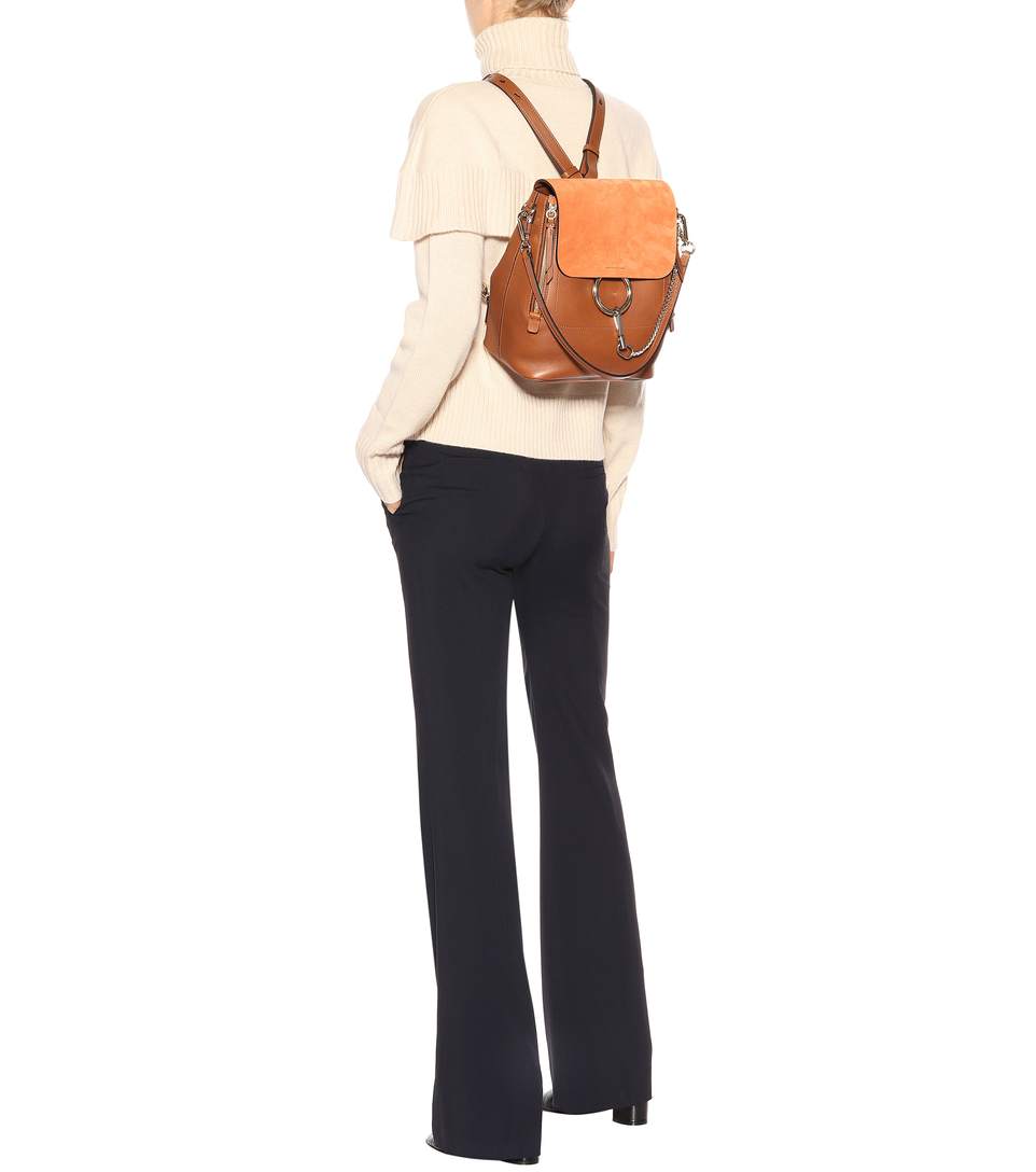 BALO CHLOÉ Faye leather and suede backpack