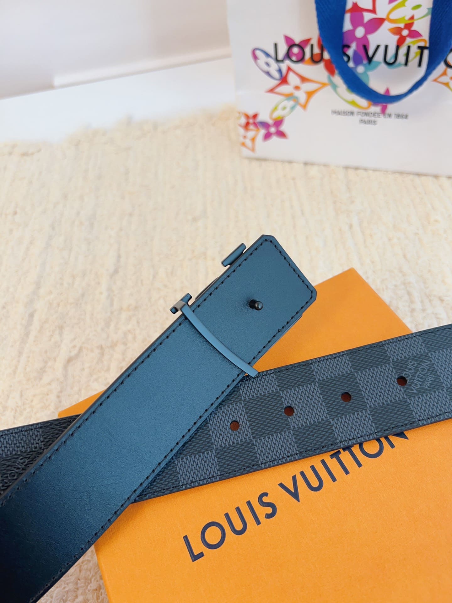 DÂY LƯNG LOUIS VUITTON BLACK MONOGRAM LEATHER Khóa đen