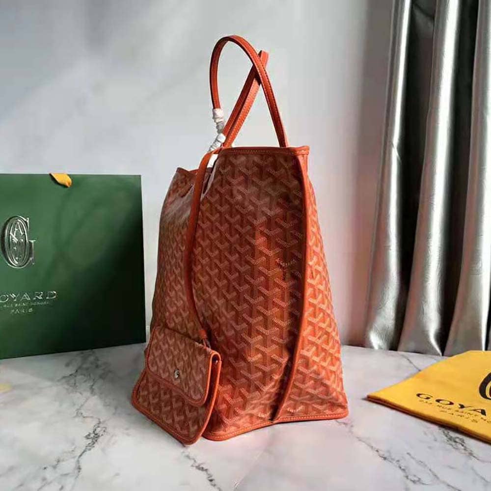 TÚI Goyard Women Sac Saint Louis GM in Goyardine Canvas & Chevroches Calfskin-Orange